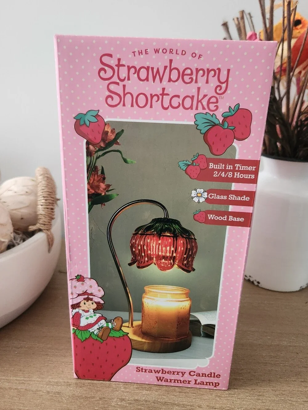 Strawberry Shortcake Candle Warmer Lamp Timer Glass Shade NWT 60W New In Box